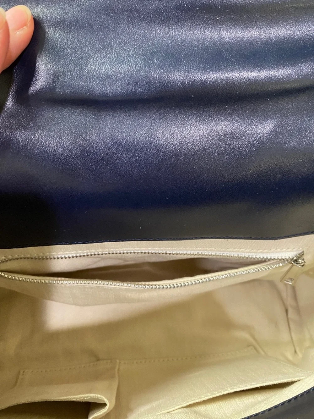 Top handle leather bag